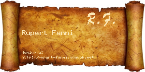 Rupert Fanni névjegykártya