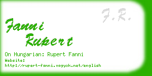 fanni rupert business card